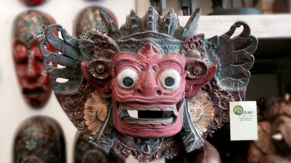 Wood Barong mask Bali souvenir