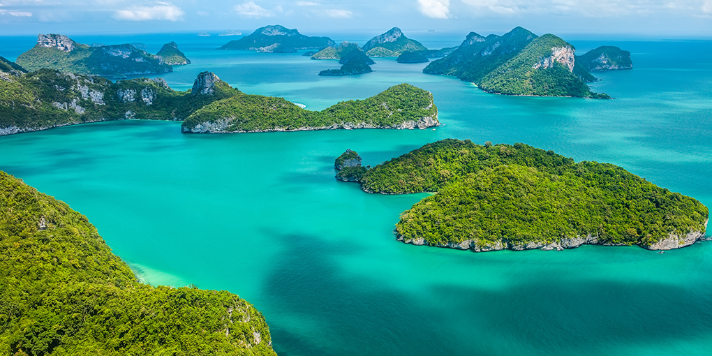 Tropical group of islands in Ang Thong National Marine Park